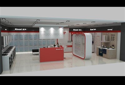 67.2平米展廳設(shè)計(jì)制作：現(xiàn)代/白色，產(chǎn)品類(lèi)展廳-林內(nèi)電器展廳（免費(fèi)使用）