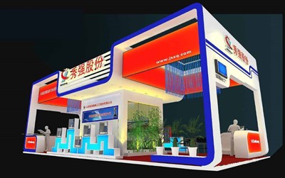 84平米展臺(tái)設(shè)計(jì)制作：四面開(kāi)口/現(xiàn)代/木質(zhì)結(jié)構(gòu)/彩色，為綜合展展商而作（免費(fèi)使用）