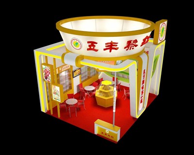 42平米展臺(tái)設(shè)計(jì)制作：二面開(kāi)口/現(xiàn)代/木質(zhì)結(jié)構(gòu)/彩色，為綜合展展商而作（免費(fèi)使用）