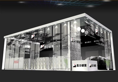 98平米展臺設(shè)計(jì)制作：三面開口/現(xiàn)代/型材結(jié)構(gòu)/灰色，為綜合展展商而作（免費(fèi)使用）