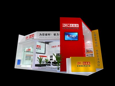 54平米展臺設計制作：二面開口/現(xiàn)代/木質結構/彩色，為綜合展展商而作（免費使用）