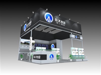 36平米展臺設(shè)計制作：三面開口/現(xiàn)代/木質(zhì)結(jié)構(gòu)/灰色，為綜合展展商而作（免費使用）