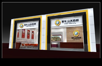 50平米展臺設(shè)計制作：一面開口/現(xiàn)代/木質(zhì)結(jié)構(gòu)/白色，為房產(chǎn)展展商而作（免費使用）