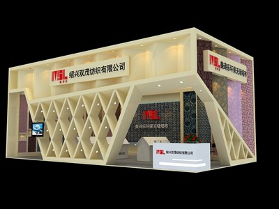 72平米展臺設計制作：二面開口/現(xiàn)代/型材結構/米色，為電子展展商而作（免費使用）