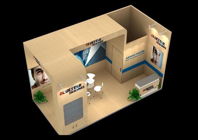 18平米展臺設(shè)計制作：二面開口/現(xiàn)代/木質(zhì)結(jié)構(gòu)/咖啡色，為電子展展商而作（免費使用）