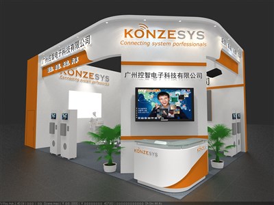 54平米展臺設計制作：二面開口/現(xiàn)代/木質結構/白色，為電子展展商而作（免費使用）