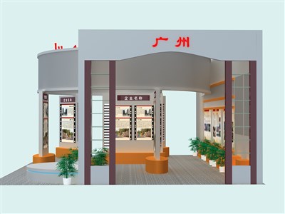 135平米展臺設(shè)計制作：三面開口/現(xiàn)代/型材結(jié)構(gòu)/灰色，為旅游展展商而作（免費使用）