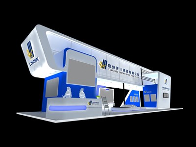 108平米展臺設(shè)計制作：四面開口/前衛(wèi)/木質(zhì)結(jié)構(gòu)/藍色，為建材展展商而作（免費使用）