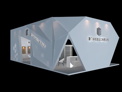 104平米展臺設計制作：四面開口/現(xiàn)代/木質(zhì)結(jié)構(gòu)/白色，為建材展展商而作（免費使用）