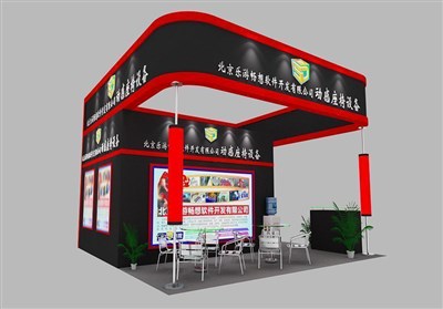 36平米展臺設(shè)計(jì)制作：三面開口/現(xiàn)代/木質(zhì)結(jié)構(gòu)/黑色，為建材展展商而作（免費(fèi)使用）