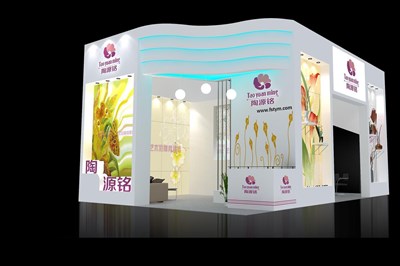 54平米展臺設(shè)計制作：二面開口/現(xiàn)代/木質(zhì)結(jié)構(gòu)/白色，為建材展展商而作（免費使用）