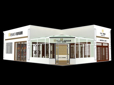 140平米展臺設(shè)計(jì)制作：二面開口/現(xiàn)代/木質(zhì)結(jié)構(gòu)/米色，為建材展展商而作（免費(fèi)使用）