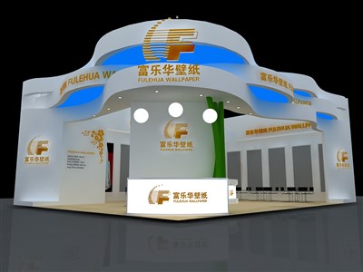 108平米展臺設計制作：二面開口/現代/木質結構/白色，為建材展展商而作（免費使用）