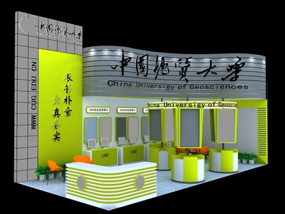 50平米展臺(tái)設(shè)計(jì)制作：二面開口/現(xiàn)代/木質(zhì)結(jié)構(gòu)/彩色，為綜合展展商而作（免費(fèi)使用）