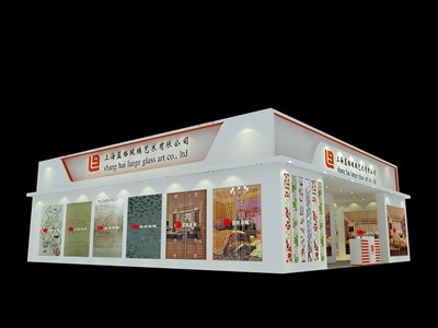 175平米展臺設計制作：二面開口/現(xiàn)代/木質結構/白色，為建材展展商而作（免費使用）