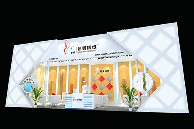 50.4平米展臺(tái)設(shè)計(jì)制作：一面開(kāi)口/現(xiàn)代/木質(zhì)結(jié)構(gòu)/白色，為建材展展商而作（免費(fèi)使用）