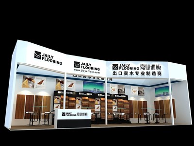 48平米展臺(tái)設(shè)計(jì)制作：一面開(kāi)口/現(xiàn)代/木質(zhì)結(jié)構(gòu)/白色，為建材展展商而作（免費(fèi)使用）