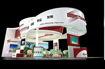 96平米展臺設(shè)計制作：三面開口/現(xiàn)代/木質(zhì)結(jié)構(gòu)/白色，為建材展展商而作（免費(fèi)使用）