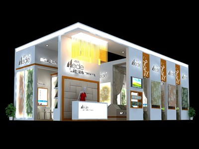 72平米展臺設計制作：二面開口/現(xiàn)代/木質結構/白色，為建材展展商而作（免費使用）