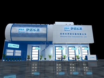 48平米展臺設(shè)計(jì)制作：二面開口/現(xiàn)代/木質(zhì)結(jié)構(gòu)/藍(lán)色，為建材展展商而作（免費(fèi)使用）