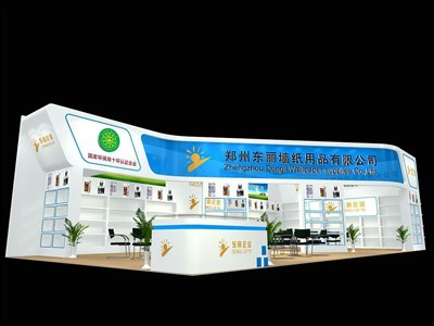 157.5平米展臺設(shè)計制作：二面開口/現(xiàn)代/木質(zhì)結(jié)構(gòu)/白色，為建材展展商而作（免費使用）