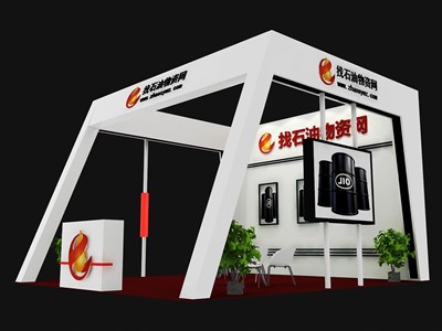 42平米展臺設(shè)計制作：三面開口/現(xiàn)代/木質(zhì)結(jié)構(gòu)/黑色，為能源展展商而作（免費使用）