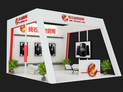 42平米展臺設(shè)計(jì)制作：三面開口/現(xiàn)代/木質(zhì)結(jié)構(gòu)/白色，為能源展展商而作（免費(fèi)使用）