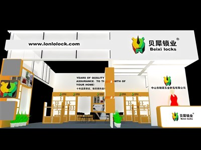 72平米展臺設計制作：二面開口/現(xiàn)代/木質結構/橙色，為建材展展商而作（免費使用）
