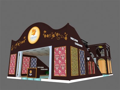 162平米展臺設(shè)計制作：三面開口/現(xiàn)代/木質(zhì)結(jié)構(gòu)/咖啡色，為建材展展商而作（免費使用）