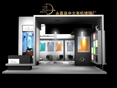 36平米展臺(tái)設(shè)計(jì)制作：三面開口/現(xiàn)代/木質(zhì)結(jié)構(gòu)/灰色，為建材展展商而作（免費(fèi)使用）