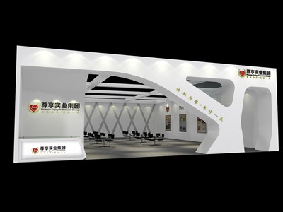 214.5平米展臺設計制作：一面開口/前衛(wèi)/型材結構/灰色，為家具展展商而作（免費使用）