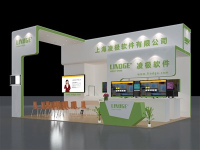 54平米展臺設(shè)計制作：三面開口/現(xiàn)代/型材結(jié)構(gòu)/白色，為糖酒展展商而作（免費使用）