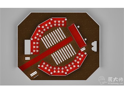 300平米展廳設(shè)計制作：現(xiàn)代/紅色，產(chǎn)品類展廳-同程光大（免費使用）