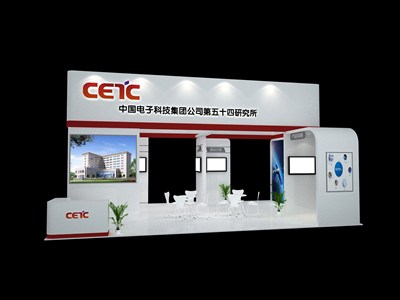 54平米展臺(tái)設(shè)計(jì)制作：四面開口/前衛(wèi)/木質(zhì)結(jié)構(gòu)/白色，為電子展展商而作（免費(fèi)使用）